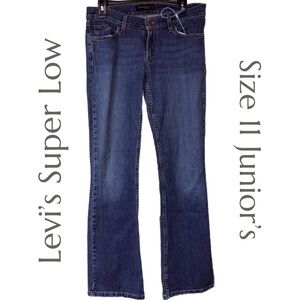 Levi’s - 524 Too Superlow Bootcut Jeans - Dark Wash Stretch Denim - Size 11 Long